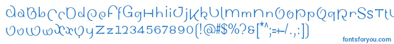 フォントSinahsansLtCondensed – 白い背景に青い文字