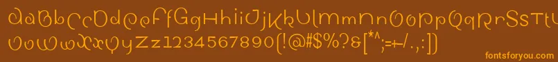 SinahsansLtCondensed Font – Orange Fonts on Brown Background