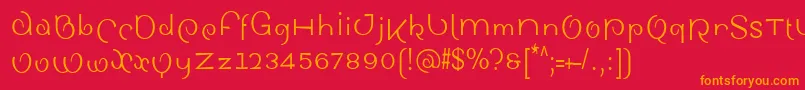 SinahsansLtCondensed Font – Orange Fonts on Red Background