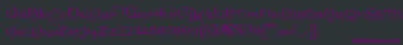 Czcionka SinahsansLtCondensed – fioletowe czcionki na czarnym tle