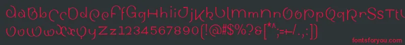Шрифт SinahsansLtCondensed – красные шрифты на чёрном фоне