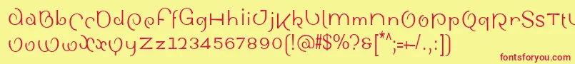 フォントSinahsansLtCondensed – 赤い文字の黄色い背景