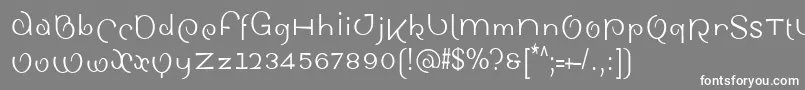 SinahsansLtCondensed-fontti – valkoiset fontit harmaalla taustalla