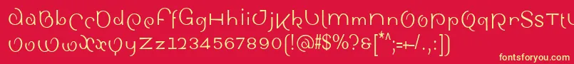 SinahsansLtCondensed Font – Yellow Fonts on Red Background