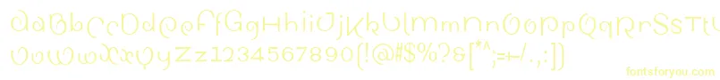 フォントSinahsansLtCondensed – 黄色のフォント