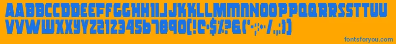 RogueHeroCondensed Font – Blue Fonts on Orange Background