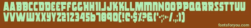 RogueHeroCondensed Font – Green Fonts on Brown Background