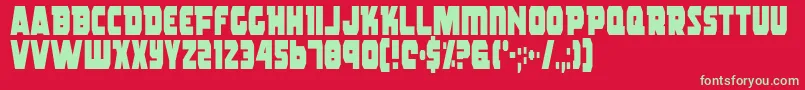 RogueHeroCondensed Font – Green Fonts on Red Background