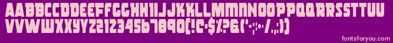 RogueHeroCondensed Font – Pink Fonts on Purple Background