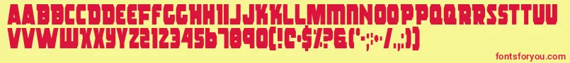 RogueHeroCondensed Font – Red Fonts on Yellow Background