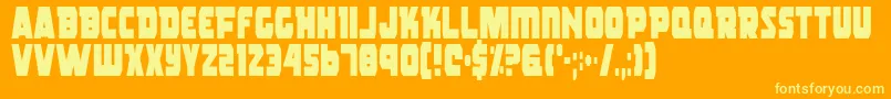 RogueHeroCondensed Font – Yellow Fonts on Orange Background