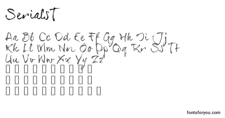 Schriftart SerialsT (77836) – Alphabet, Zahlen, spezielle Symbole