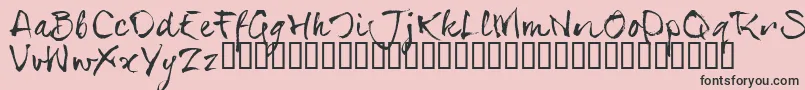 SerialsT-fontti – mustat fontit vaaleanpunaisella taustalla