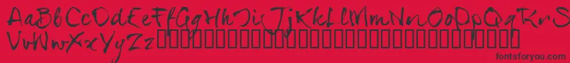 SerialsT-Schriftart – Schwarze Schriften auf rotem Hintergrund