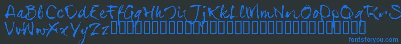 SerialsT-fontti – siniset fontit mustalla taustalla