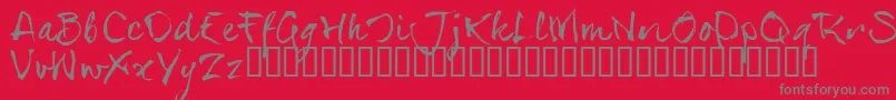 SerialsT-fontti – harmaat kirjasimet punaisella taustalla
