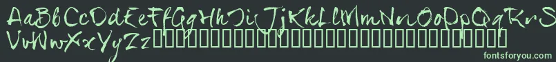 フォントSerialsT – 黒い背景に緑の文字