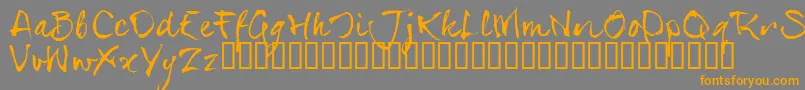 フォントSerialsT – オレンジの文字は灰色の背景にあります。