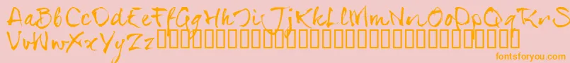 SerialsT-Schriftart – Orangefarbene Schriften auf rosa Hintergrund