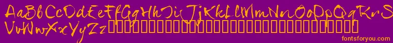SerialsT-Schriftart – Orangefarbene Schriften auf violettem Hintergrund