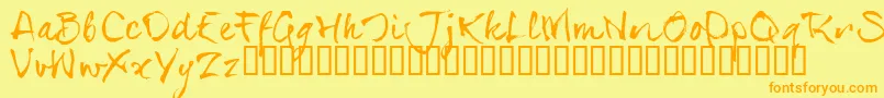 SerialsT-fontti – oranssit fontit keltaisella taustalla