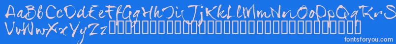 SerialsT-fontti – vaaleanpunaiset fontit sinisellä taustalla