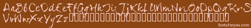 SerialsT-fontti – vaaleanpunaiset fontit ruskealla taustalla