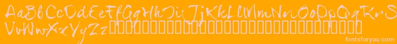 SerialsT-fontti – vaaleanpunaiset fontit oranssilla taustalla