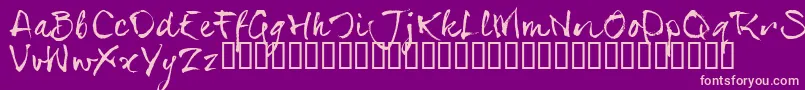 フォントSerialsT – 紫の背景にピンクのフォント