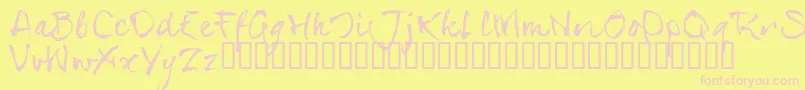 SerialsT-fontti – vaaleanpunaiset fontit keltaisella taustalla