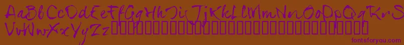 SerialsT-fontti – violetit fontit ruskealla taustalla