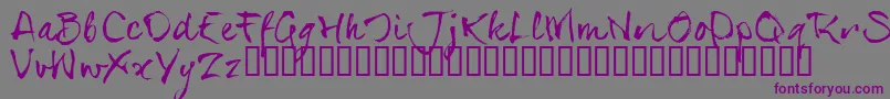フォントSerialsT – 紫色のフォント、灰色の背景