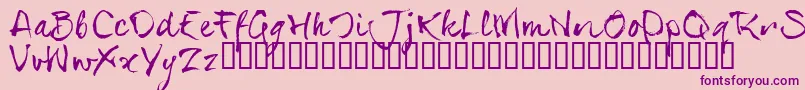 フォントSerialsT – ピンクの背景に紫のフォント