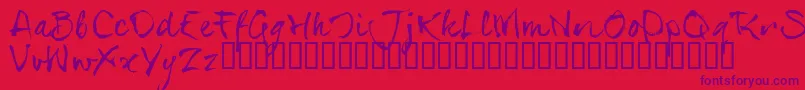 SerialsT-Schriftart – Violette Schriften auf rotem Hintergrund