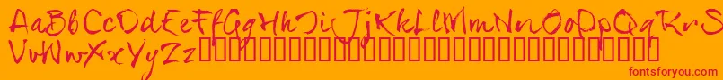 SerialsT Font – Red Fonts on Orange Background