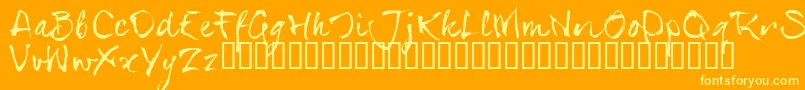 SerialsT Font – Yellow Fonts on Orange Background