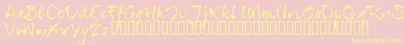 SerialsT-fontti – keltaiset fontit vaaleanpunaisella taustalla
