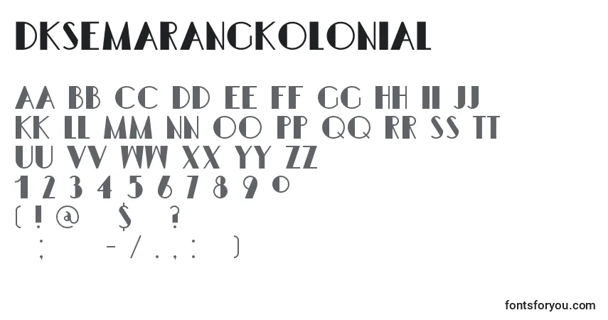 Fuente DkSemarangKolonial - alfabeto, números, caracteres especiales