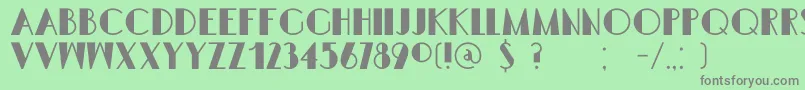 フォントDkSemarangKolonial – 緑の背景に灰色の文字