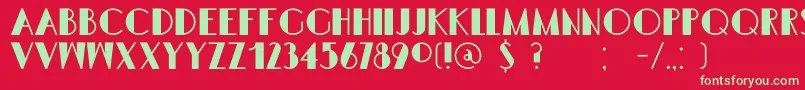Czcionka DkSemarangKolonial – zielone czcionki na czerwonym tle