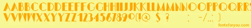 DkSemarangKolonial Font – Orange Fonts on Yellow Background