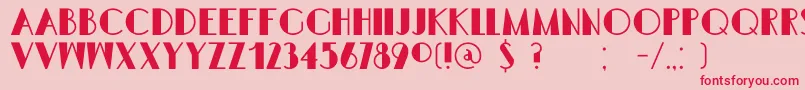 Fonte DkSemarangKolonial – fontes vermelhas em um fundo rosa