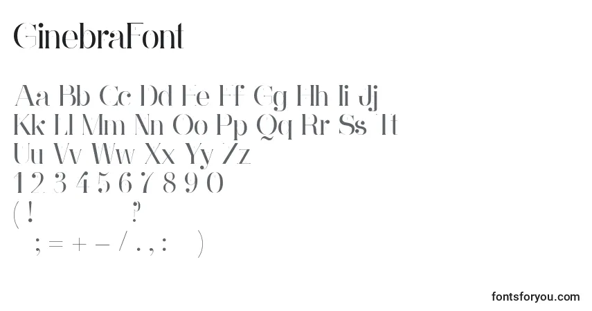 Schriftart GinebraFont – Alphabet, Zahlen, spezielle Symbole