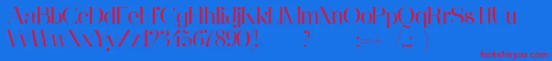 GinebraFont Font – Red Fonts on Blue Background