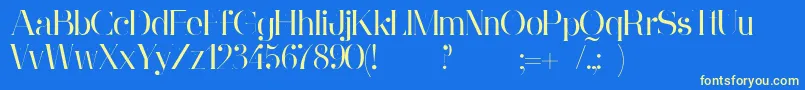 GinebraFont-Schriftart – Gelbe Schriften auf blauem Hintergrund