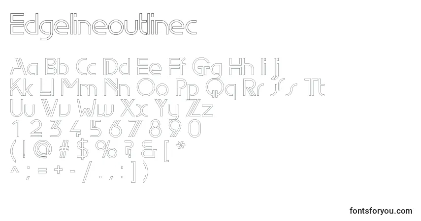 Edgelineoutlinec-fontti – aakkoset, numerot, erikoismerkit