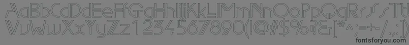 Edgelineoutlinec-Schriftart – Schwarze Schriften auf grauem Hintergrund
