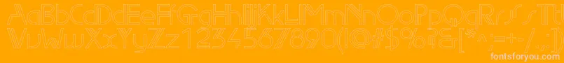 Edgelineoutlinec-Schriftart – Rosa Schriften auf orangefarbenem Hintergrund