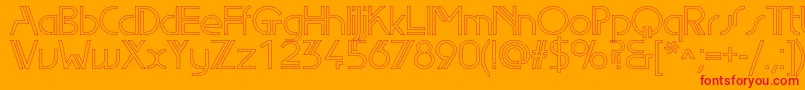 Edgelineoutlinec Font – Red Fonts on Orange Background