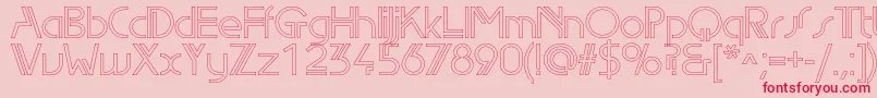 フォントEdgelineoutlinec – ピンクの背景に赤い文字